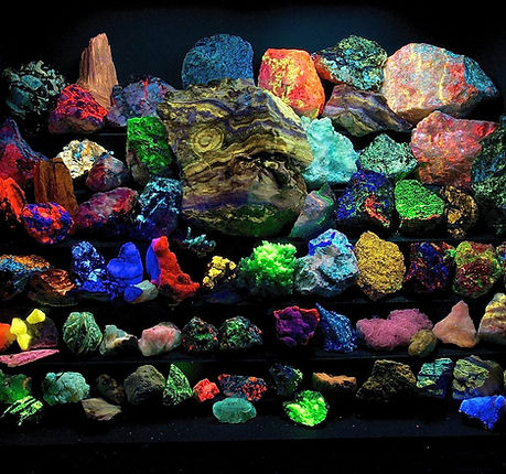 Fluorescent Mineral Display courtesy Steve Hutchcraft